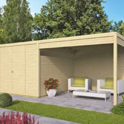 Blokhut - Tuinhuis Telma met overkapping
